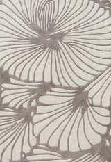 Petals Modern Floral Lace Beige Hand Tufted 5x7 Wool Rug