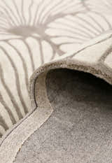 Petals Modern Floral Lace Beige Hand Tufted 5x7 Wool Rug