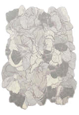 Petals Modern Gray Hand Tufted 5x7 Wool Area Rug