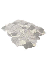 Petals Modern Gray Hand Tufted 5x7 Wool Area Rug