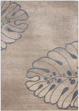 Close-up of the Nourison Maxell Beige rug, featuring a subtle floral pattern and soft, neutral tones.