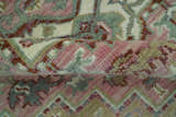 Pink, Ivory and Olive Hand Knotted Traditional Custom Made Size wool Rug