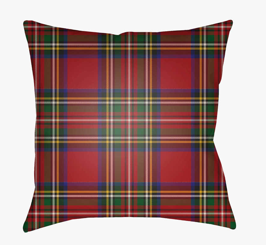 Gardere Red Plaid Square Accent Outdoor Pillow