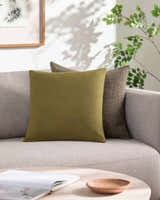 McQueeney Olive Square Throw Pillow - Clearance
