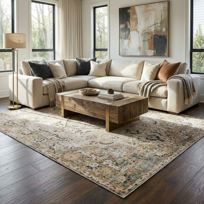 Standon Vintage Flat Pile Washable Rug – Boutique Rugs