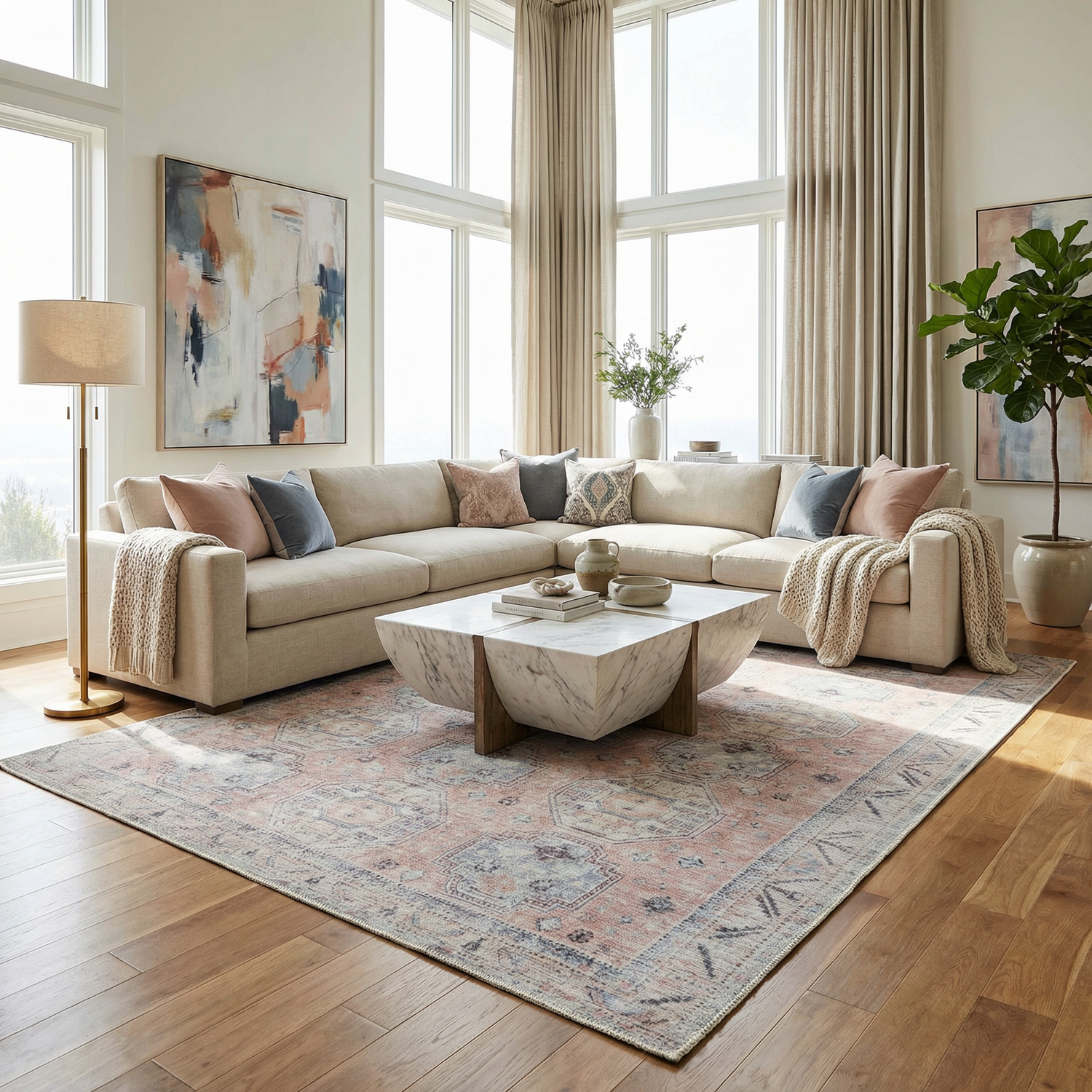 Morcott Peach Washable Area Rug – Boutique Rugs