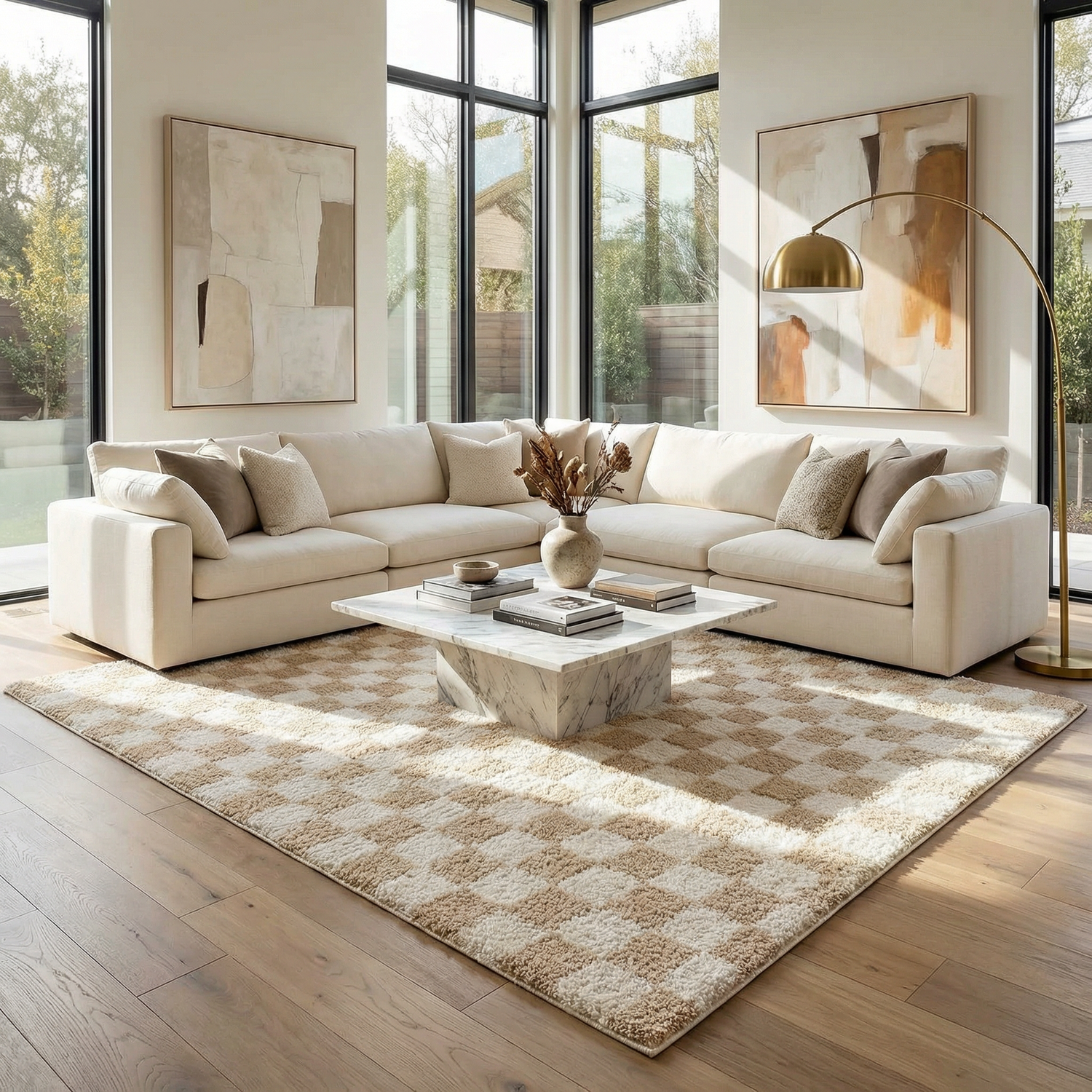 Canika Checkered Cream Washable Area Rug – Boutique Rugs