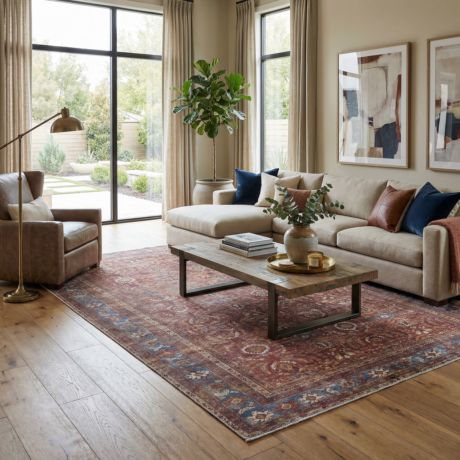 Rust Baki Traditional Washable Area Rug - Clearance – Boutique Rugs