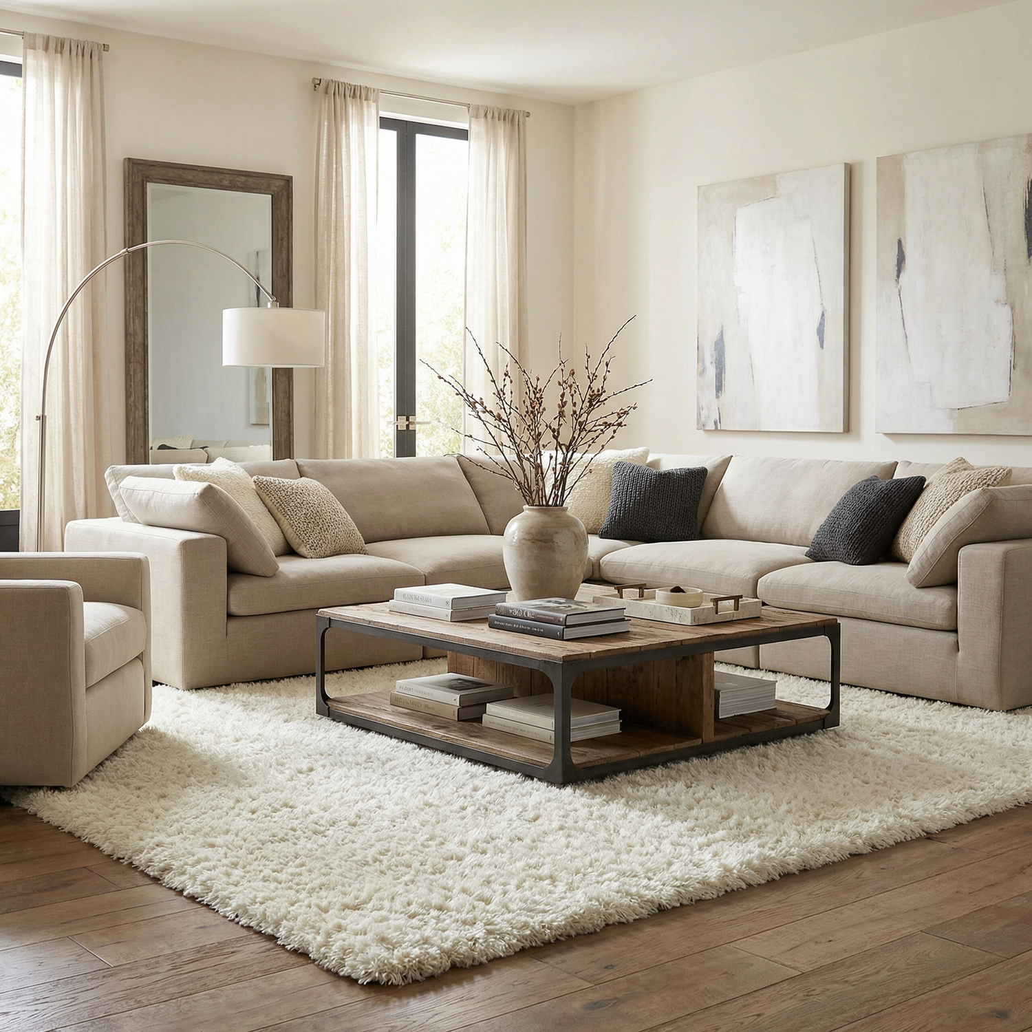 Solid Cream Shag Rug – Boutique Rugs