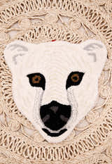 Polar Bear Pattern Ivory And Black Hand Tufted 1x1 Wool Area Rug