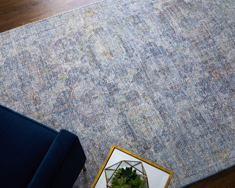 Feizy Caldwell Transitional Distressed - Blue/Ivory Area Rug
