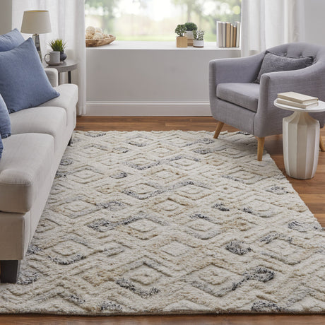 Feizy Anica Transitional Moroccan - Ivory/Gray/Black Area Rug