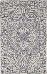 Feizy Belfort Transitional Medallion - Ivory/Blue Area Rug - Clearance