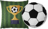 Mina Victory Plush Lines 2Pcs Soccer Set SET OF 2 Multicolor Indoor Throw Pillow