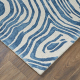 Feizy Lorrain Modern Abstract - Blue/Ivory Area Rug