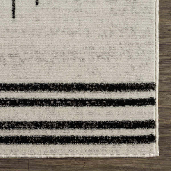 Sample Angus Abstract Black and White Area Rug