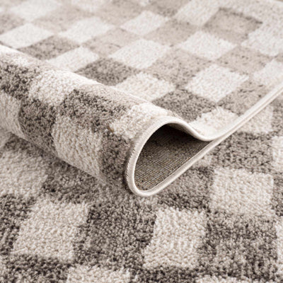 Benjy Irregular Checkboard Rug - Beige