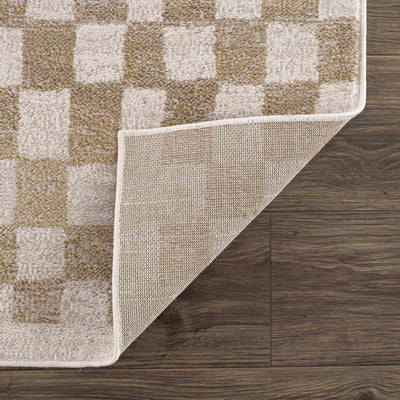 Benjy Irregular Checkboard Rug - Cream&Gold