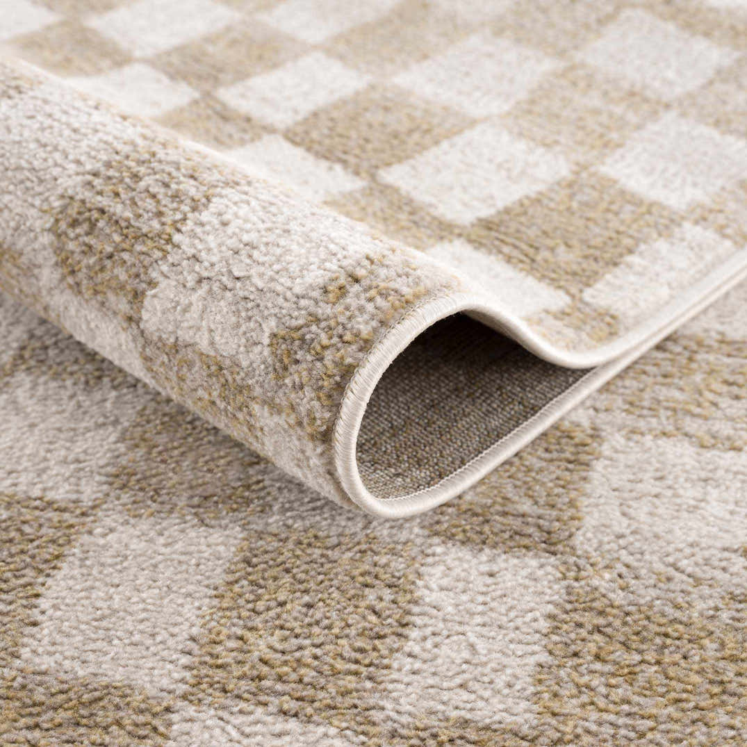 Benjy Irregular Checkboard Rug - Cream&Gold – Boutique Rugs