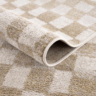 Benjy Irregular Checkboard Rug - Cream&Gold