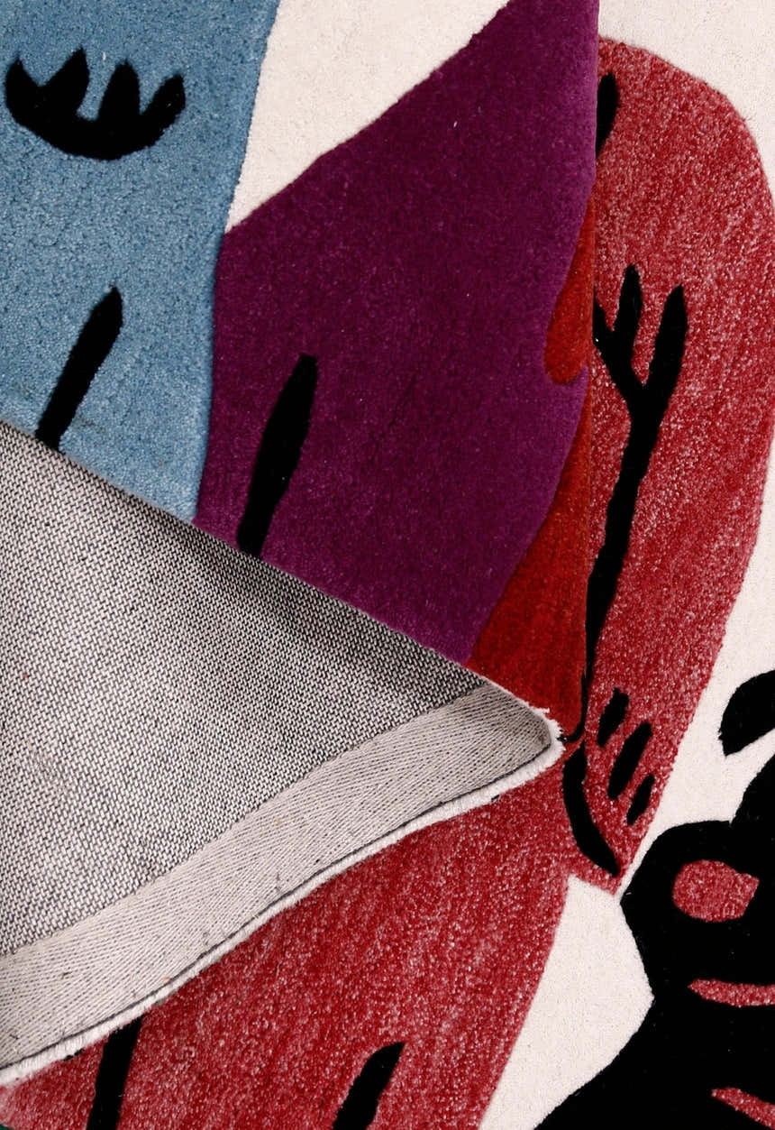 Pup Parade Multicolor Hand Tufted 3x7 Wool Area Rug