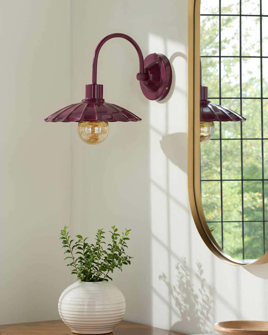 Brick Red Rustic Wall Sconce for hallway or bedroom lighting