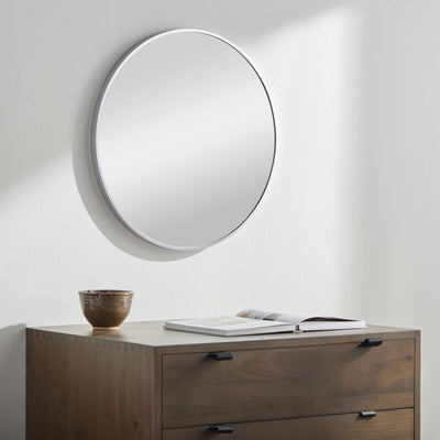 Pontalina Round Silver Gray Mirror