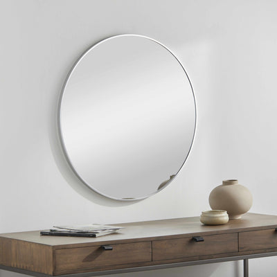 Pontalina Round Silver Gray Mirror