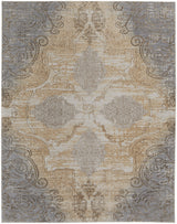 Feizy Celene Traditional Medallion - Silver/Tan/Gray Area Rug