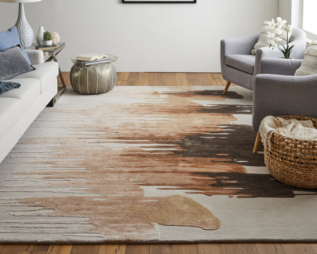 Feizy Anya Transitional Abstract - Red/Brown/Orange Area Rug