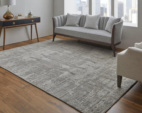 Feizy Eastfield Modern Abstract - Gray/Ivory Area Rug