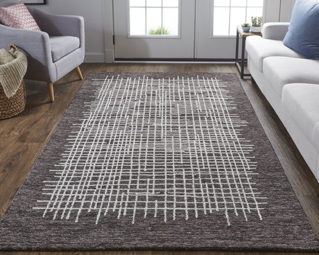 Feizy Maddox Transitional Abstract - Brown/Ivory Area Rug