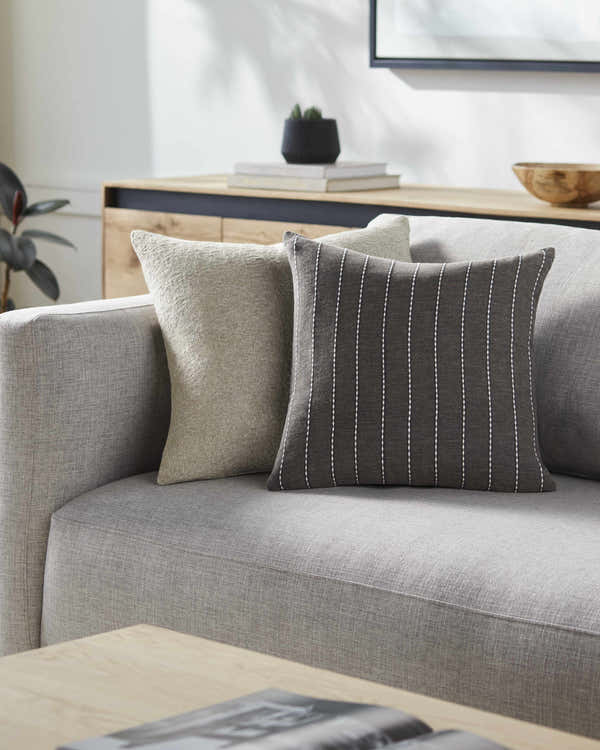 Qwara Charcoal Throw Pillow - Clearance