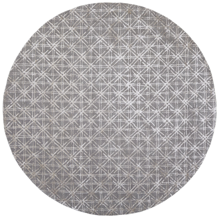 Feizy Manoa Transitional Geometric - Gray/Silver Area Rug - Clearance