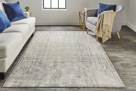 Feizy Waldor Modern Abstract - Ivory/Gray Area Rug