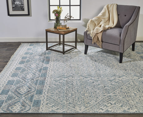 Feizy Payton Transitional Diamond - Ivory/Blue/Gray Area Rug - Clearance