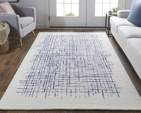 Feizy Maddox Transitional Abstract - Ivory/Blue Area Rug