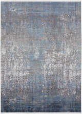 Feizy Cadiz Modern Abstract rug: blue, gray, and silver tones with a distressed, textured design. Design-Rectangle