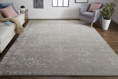 Feizy Bella Transitional Oriental - Gray/Taupe/Silver Area Rug - Clearance