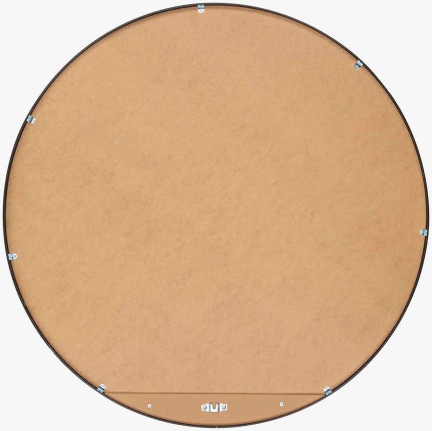 Round Mirror with Black Aluminum Frame