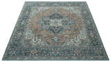 Ready to Ship 10x10 Square Distressed Brown And Gray Hand Knotted Wool Rug
