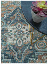 Ready to Ship 10x10 Square Distressed Brown And Gray Hand Knotted Wool Rug