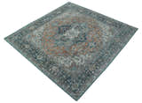 Ready to Ship 10x10 Square Distressed Brown And Gray Hand Knotted Wool Rug