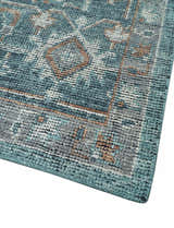 Ready to Ship 10x10 Square Distressed Brown And Gray Hand Knotted Wool Rug