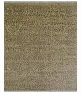 Ready to Ship 4x7 Camel and Taupe Modern leopard Design Hand knotted wool area rug