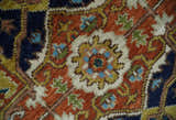 Ready to Ship 8x10 Rust and Blue Traditional Hand Knotted Wool Area Rug