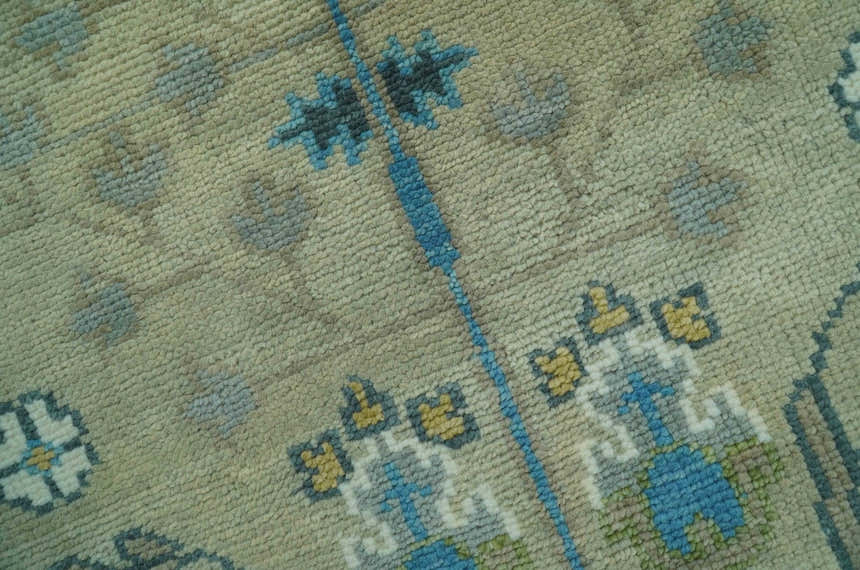 Ready to Ship 9x12 Tree of life Beige and Blue Traditional Hand Knotted Wool Rug