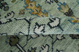 Ready to Ship Antique Moss Green and Ivory Hand Knotted Traditional Wool Area Rug