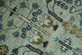 Ready to Ship Antique Moss Green and Ivory Hand Knotted Traditional Wool Area Rug