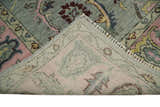 Ready to Ship Aqua and Pink Traditional Oushak Wool Area Rug